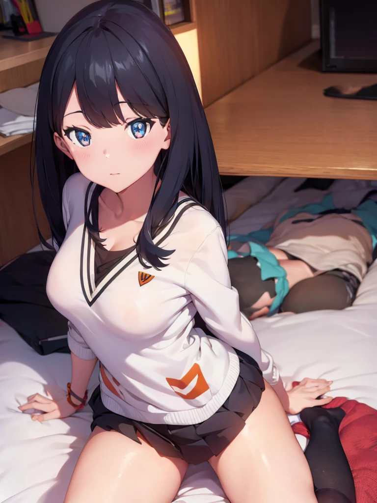 Rikka, A-line skirt,sexy girl,bed room ,on the bed,Beautiful slender legs,Big breasts,porn,bikini,girl friend sex,Beautiful, long legs,