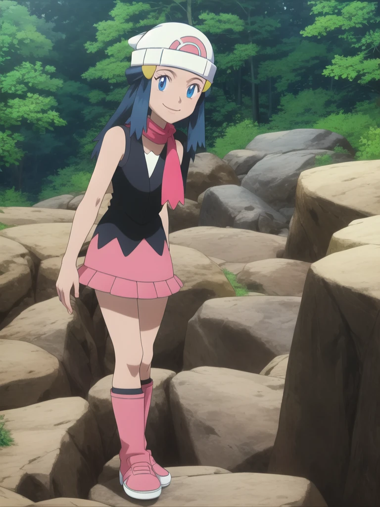 lolicon, dawn from pokemon, ((torn striped panties)), climbing tree, big ass, surprised, blushing, ((nude ass)), (torn skirt), (torn shirt), (green wolf ass_biting)