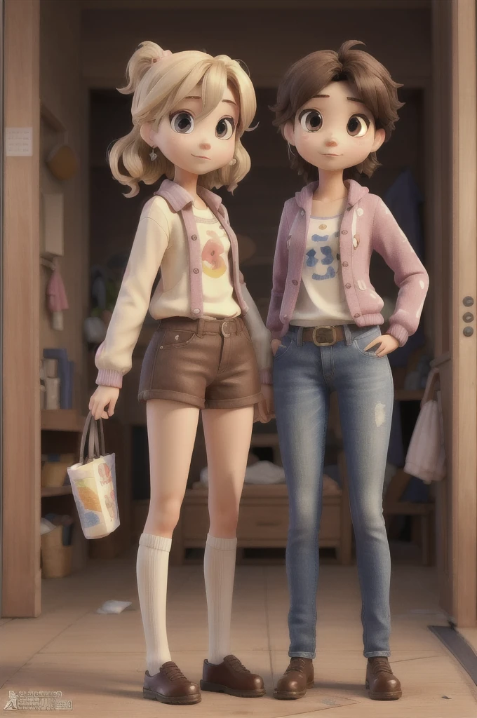 Super detailed, masterpiece, Highest quality, 3Life size,Deformation,girl,2 people,Lollipop,2 peopleのうち1人はチャイナ服,2 peopleのうち1人はメイド服,cute,Mini character