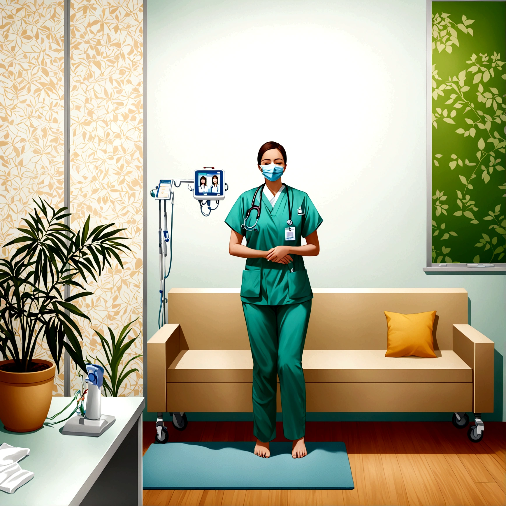 Create a picture of someone transitioning to a hospital in Brazil.