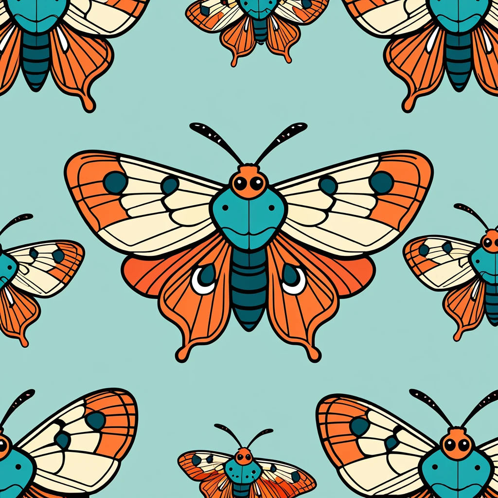 cute moth, illustration, vector graphics, strong contours
