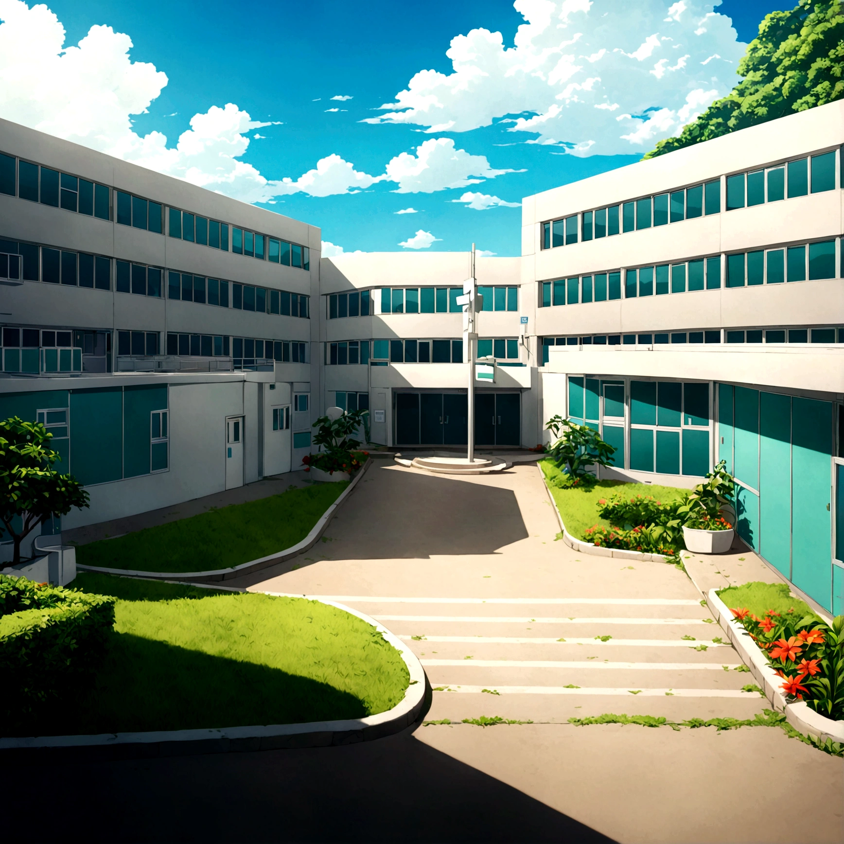 Create an image of a hospital in Brazil , anime styling