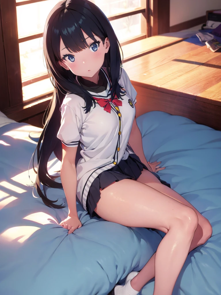 Rikka, A-line skirt,sexy girl,bed room ,on the bed,Beautiful slender legs,Big breasts,porn,female underwear,girl friend sex,Beautiful, long legs,obscene