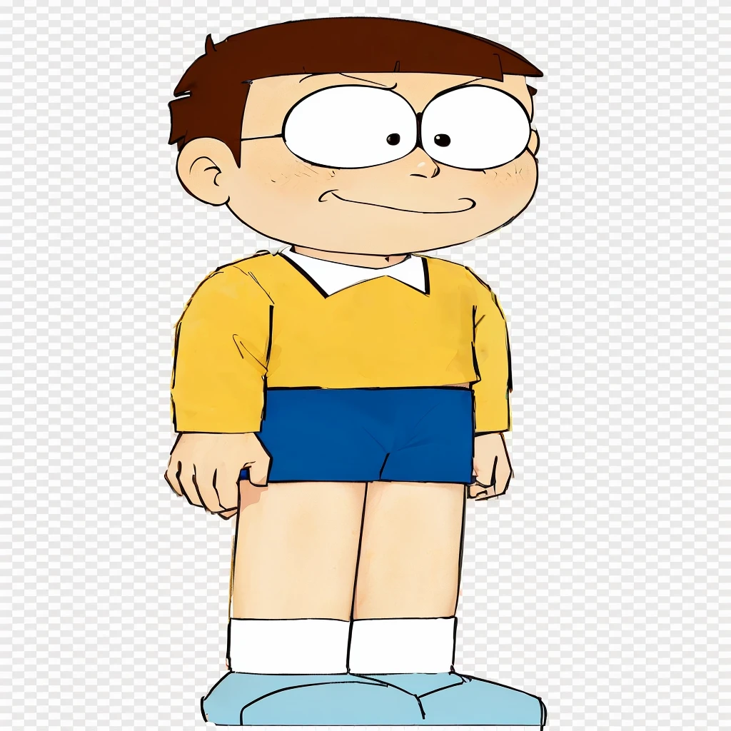 a boy in a yellow shirt and blue shorts, morty from rick and morty, 