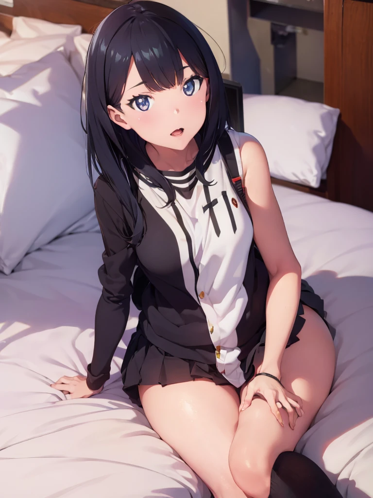 Rikka, A-line skirt,sexy girl,bed room ,on the bed,Beautiful slender legs,Big breasts,porn,female underwear,girl friend sex,Beautiful, long legs,obscene