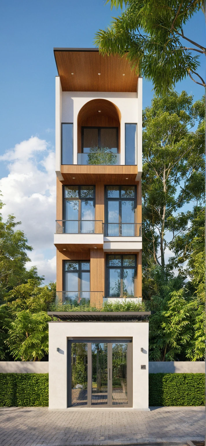 Raw photo,Masterpiece, high quality, best quality, authentic, super detail,
exterior, outdoors, house style modern on the street, glass windows, gate, wooden ceiling, glass, luxury modern
road,pavement, trees, sky, cloud, (daylight:1.1)