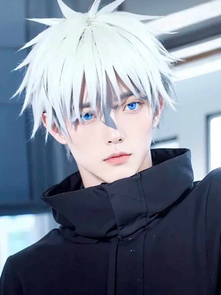 male、Gray Hair、Blue Eyes、Handsome