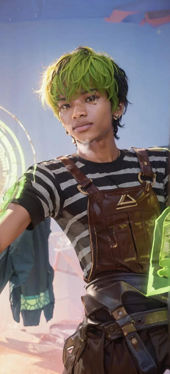 jeune homme noir africain, wearing modern clothes of singer of the good drip, studio photo, Very realistic abstract background, fantastic, Shot with a professional camera with moderate depth of field, black skin, realistic
