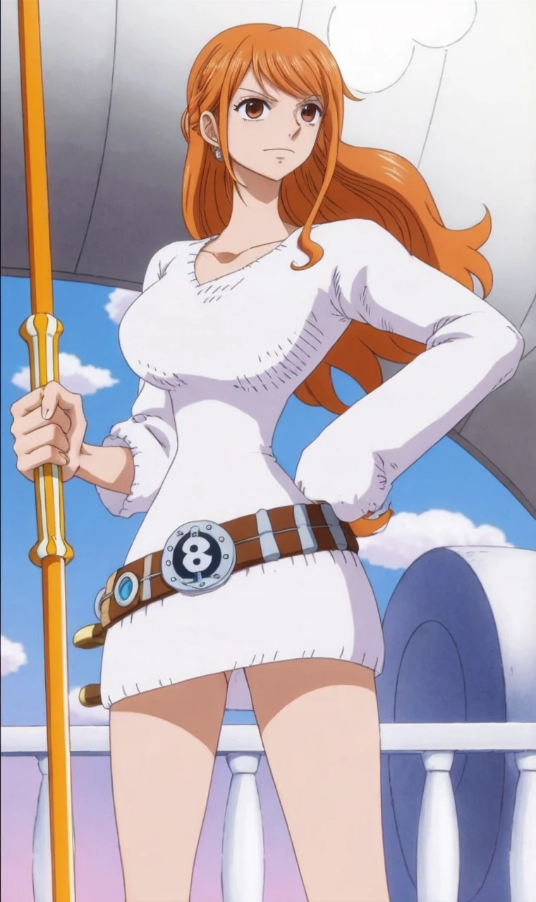 Nami from one piece make her act sexually amd nude