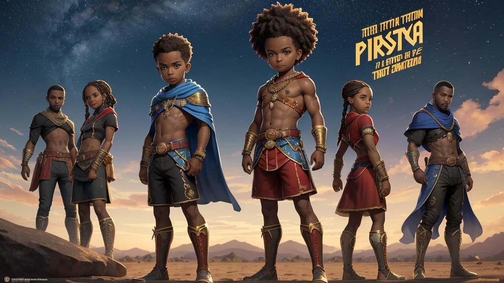 Crie uma imagem masculino idade entre 20, 25, ,de um ninja negro de ,corpo inteiro uma personagem marrons, Diferente, non-miraculous style , ficha de personagem, fundo branco --ar 3:2,, Estilo Art Vista de Corpo Inteiro, plano completo, vista frontal, Vista lateral, vista traseira, de personagem, Multiple views and poses, various points of view, um personagem, corpo inteiro, personagem com menos, estilo de roupa, no mesmo Estilo de cabelo, less Type of footwear, strong full-body vision, plano completo, vista frontal, vista traseira, design de personagem, Multiple views and poses, various points of view, de um personagem, corpo inteiro,, personagem com mesmo, poses de personagem , Depois de um apocalipse no futuro, afro cabelo caindo para frente, Rasta type but braided, corpo inteiro, **Nome do personagem:** Estrela de Cabo Verde **description:** Star of Cape Verde is a hero based on the flag of Cape Verde. His costume incorporates the cores of the flag, com azul profundo representando o oceano, branco simbolizando a paz, red denoting determination and a golden belt with discreet tribal elements that pay homage to Cape Verdean culture. **allure:** - Cores: azul profundo (topo), Branco (peito), vermelho (mangas e pernas) e dourado (cinto). - Dez estrelas douradas representam as 10 principais ilhas de Cabo Verde. - Mantenha o mesmo estilo de roupa, Shortcut and practical footwear in all views. **Personalidade:** corajoso, determined and committed to the protection of Cape Verde. Cape Verde's star is a symbol of pride and hope for the Cape Verdean people. **Poderes e Habilidades:** -Poderes