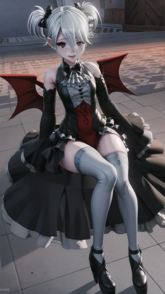 Hatsune MikuHumansEatingCryingDarkChurchRed BloodCat EarsHornsSmall BreastsBlue DressBandageBandageCannibalism