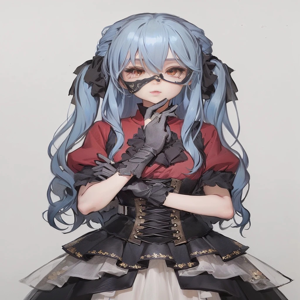 Blue Hair、Anime girl wearing black gloves posing for a photo, Anime cute art style, 2d anime, 2d anime style, Gothic girl anime girl, detailed Anime Characters art, Anime Characters art, Popular on artstation pixiv, Zerochan art, Anime Characters, High-quality anime art style, From Bleach, Anime Concept Art, Anime full body illustration