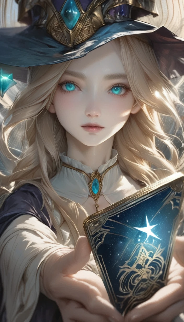 The Magnificent Beautiful Elf Warrior Queen Tarot Card, Fractal Magic, illustration in the style of Travis Charest, ink, Poster, Model Elle Fanning, cgsociety, fantasy art, detailed illustration, mystical, A botanical masterpiece, detailed, hyperrealistic, Elements of symbolism and surrealism, complex design, intertwined, beautiful woman, flowers, pastel.
