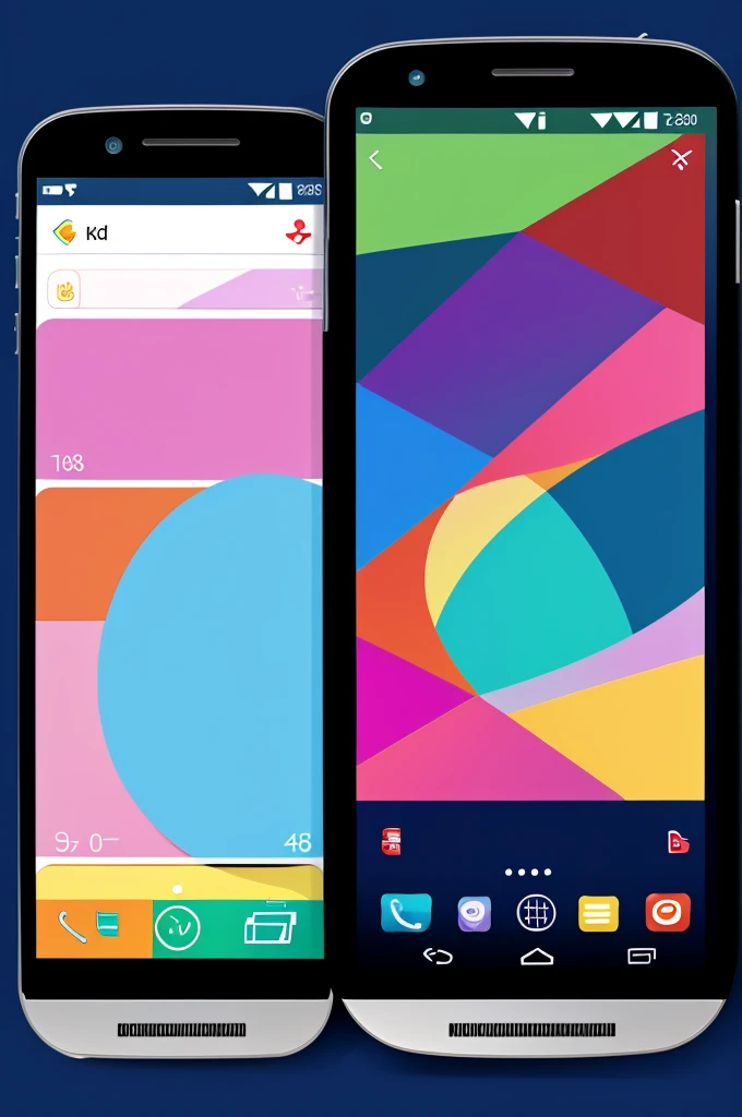 Kids mobile with different colors animated screen