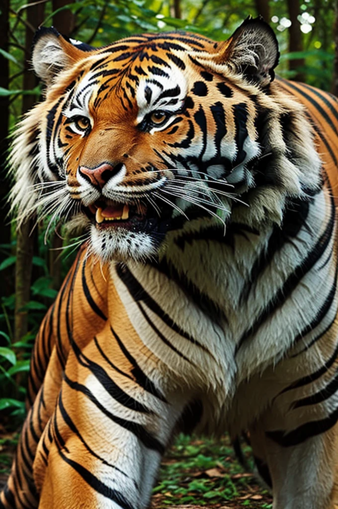 a man fighting to tiger