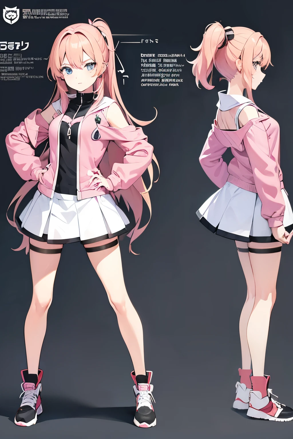 Default anime character, anime girl, 16 years old, model sheet character, character is standing with straight body