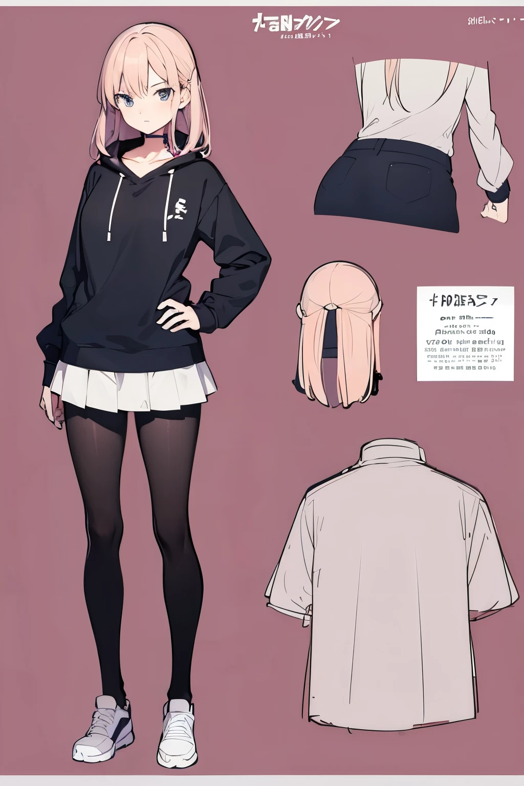Default anime character, anime girl, 16 years old, model sheet character, character is standing with straight body