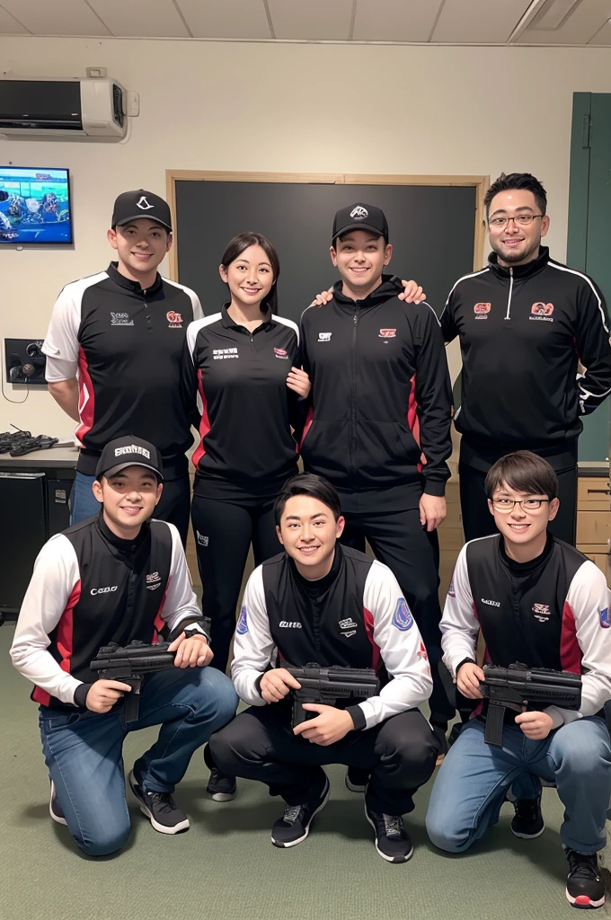 A shooting game team photo