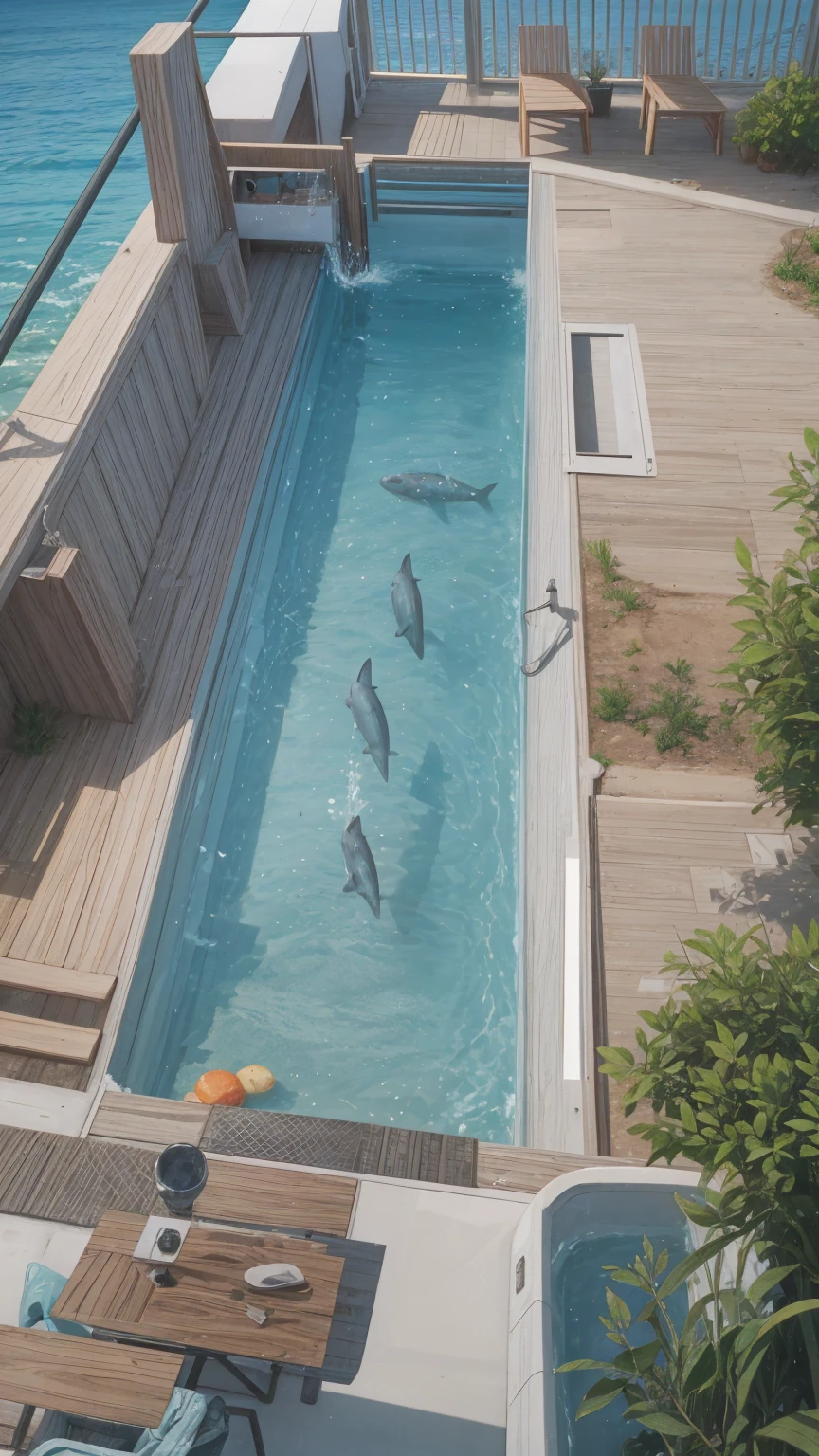In the sea、Dolphin、fish