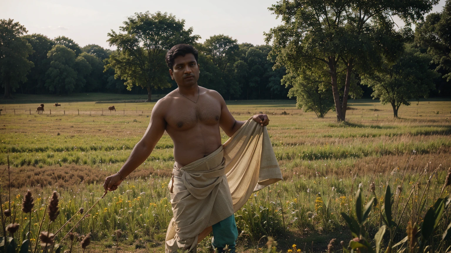 indian framer in peddy field