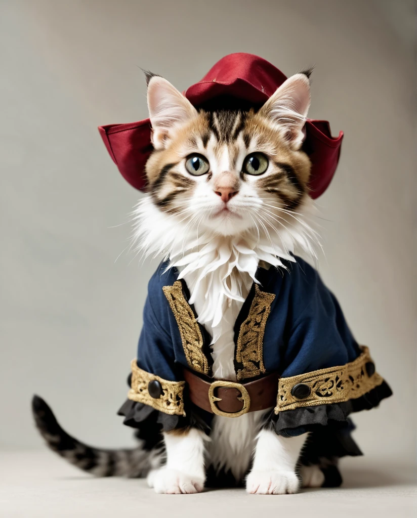 Kittens dressed up in Pirates of the Caribbean costumes　high resolution　Real