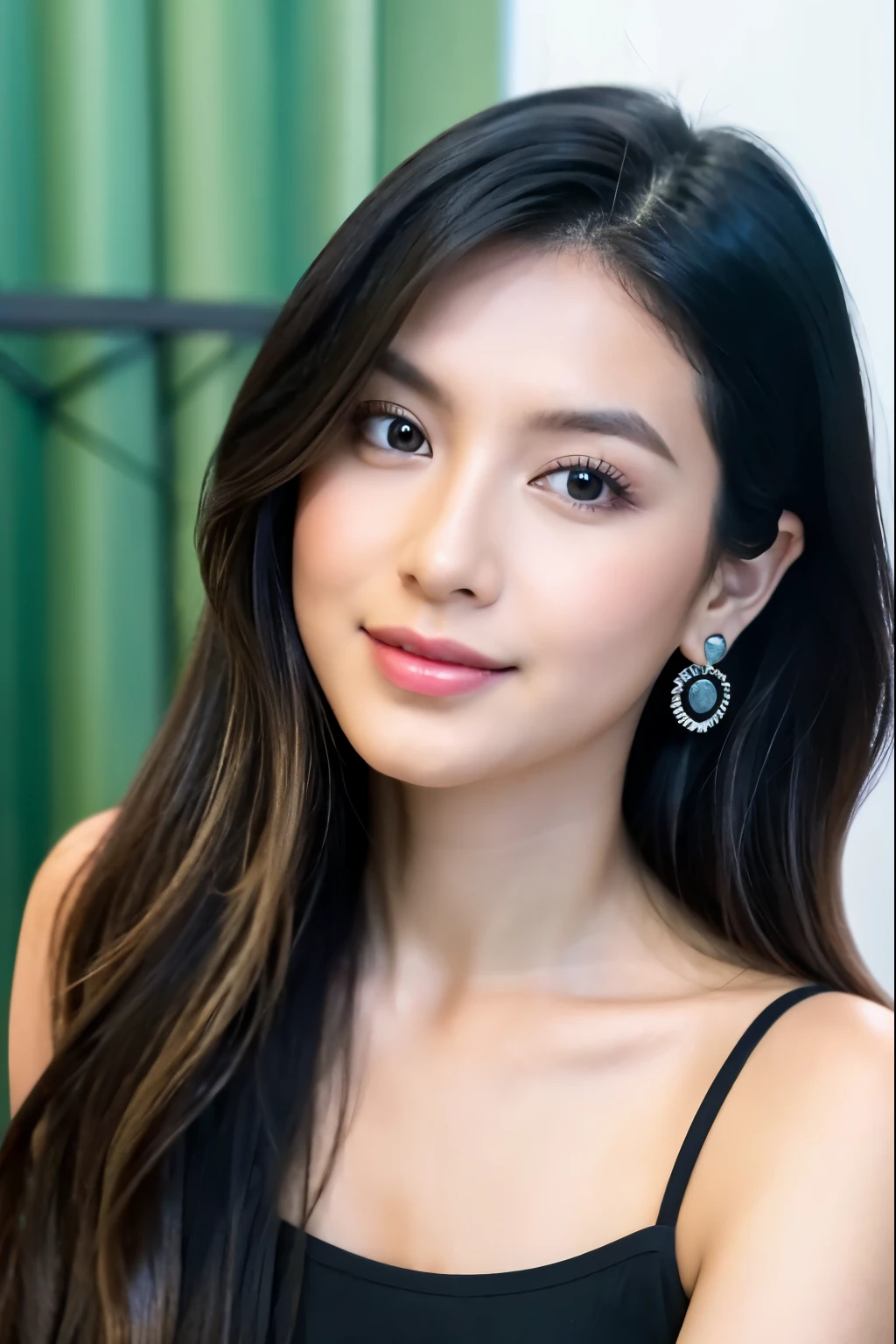 there is a woman with long hair and a black top, cindy avelino, pokimane, dilraba dilmurat, leaked image, natasha tan maciej kuciara, fanart, jaw-dropping beauty, face with artgram, with cute - fine - face, mai anh tran, 1 8 yo, xision wu, valentina remenar