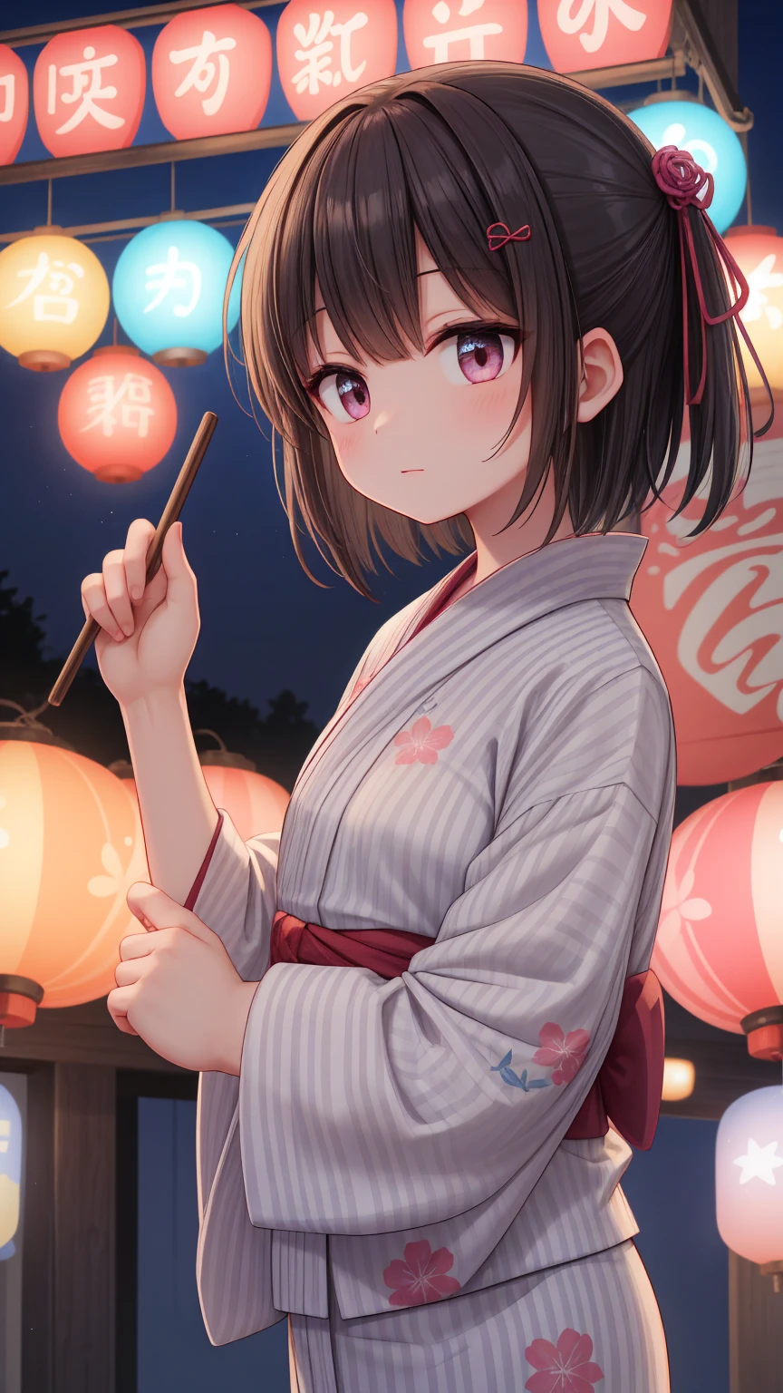 Summer festival、yukata、night