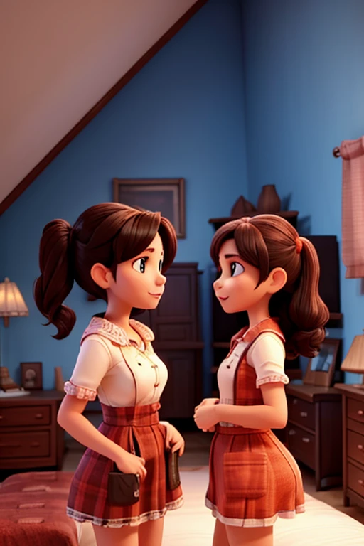 two women talking in a bedroom