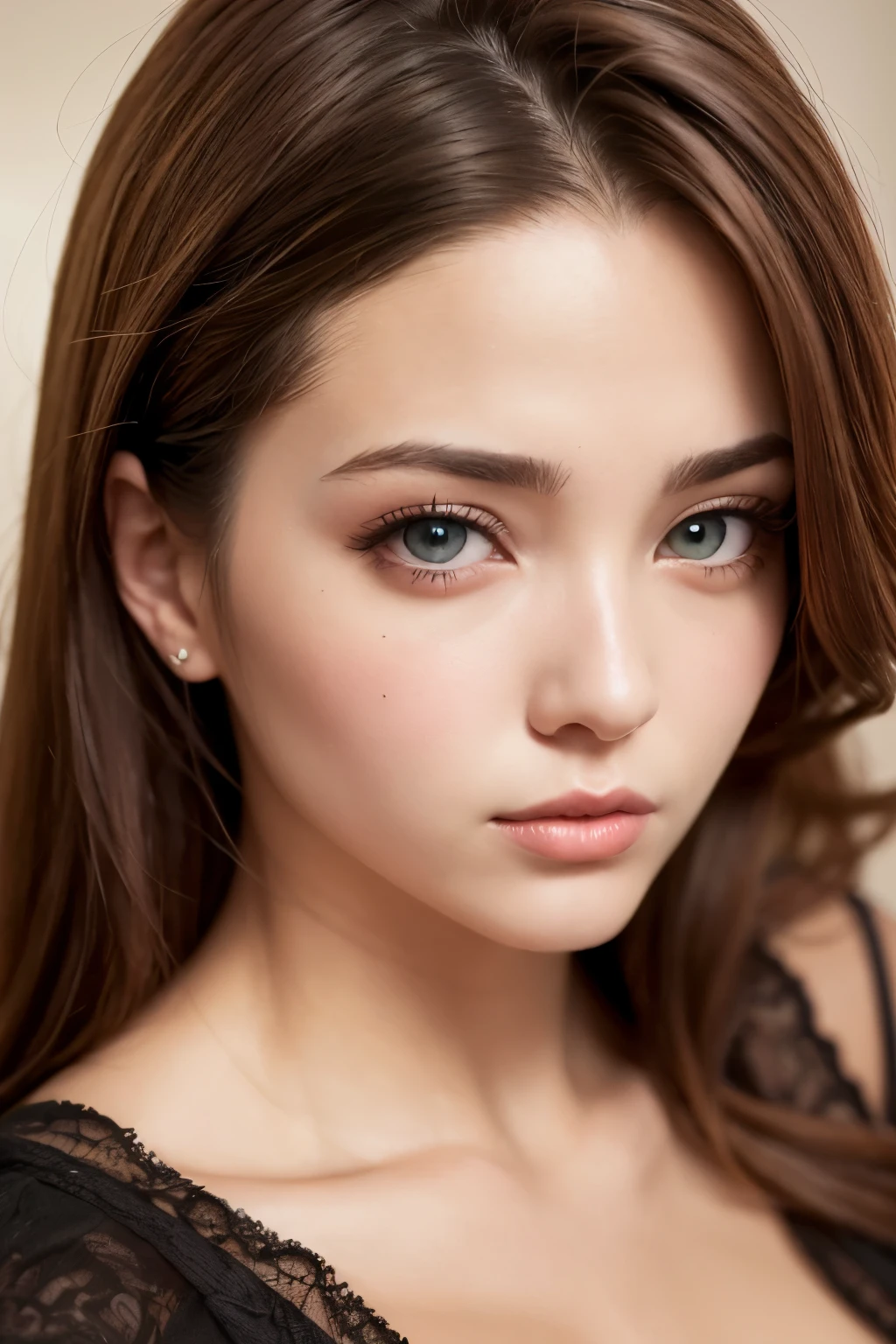 Realistic woman like in the photo, Woman brown eyes, Brown Hair, ultrahd, Surrealism style, Angel, Detailed face