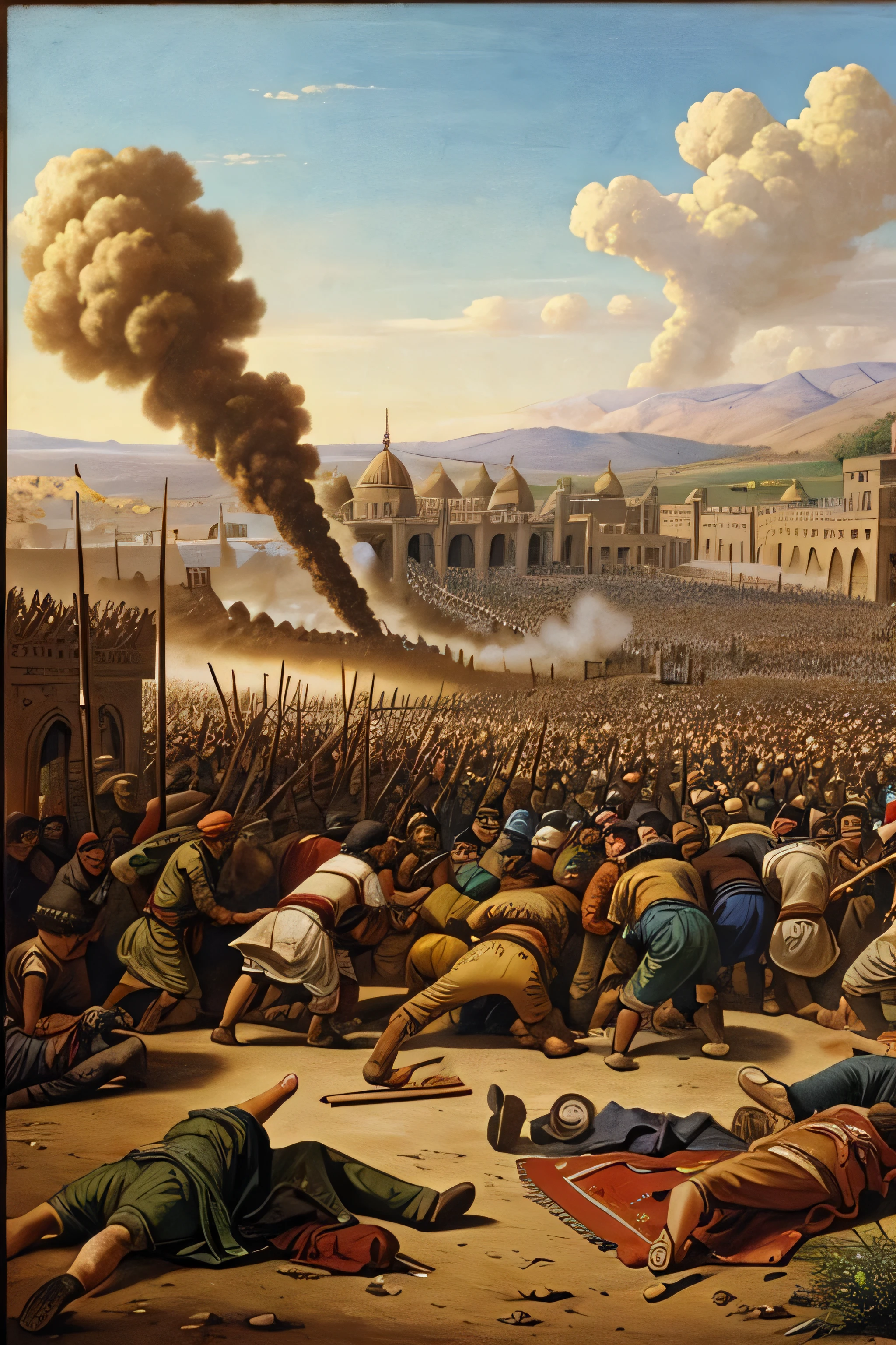 A scene of battles between Muslims and infidels during the time of the Companions