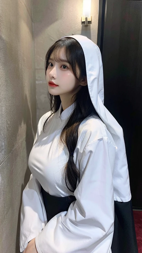 Beautiful body, Beautiful face, big breasts, long hair, Nun