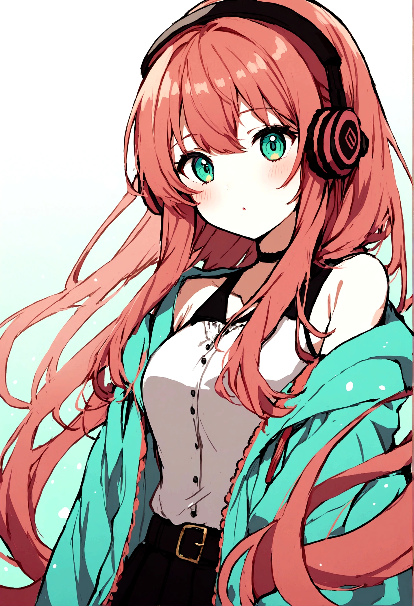 1girl,Makima but with hatsune miku color pallete