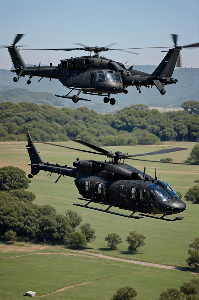 Black military helicopter