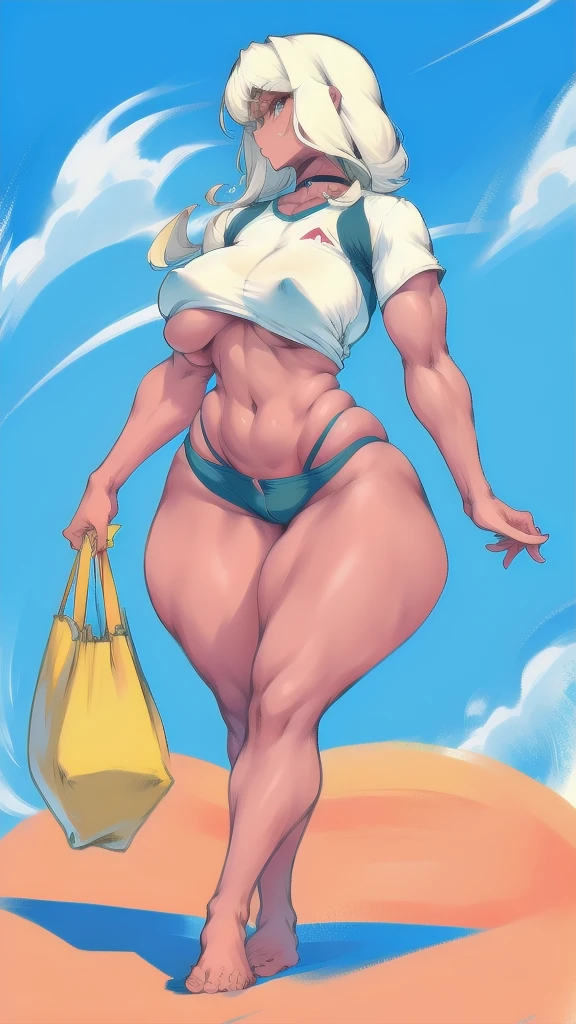 full body in image, full woman, (feet on image), simple hair, female body, mini jogger shorts, curvy body, large hips, beautiful woman, thicc body, big thighs, voluptuous body, full thick body, dinamic pose, curve body. detalied pose, body, simple background, expressive face, focus on face, line art, sketch