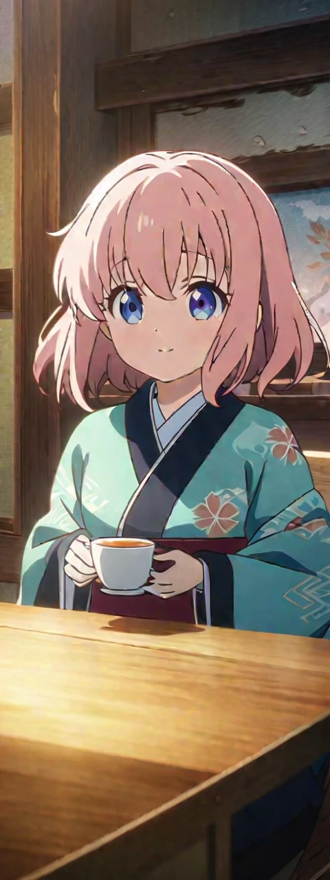 Anime girl in kimono holding a cup of tea, Cute girl anime visuals, Best anime 4k smooth anime CG art, anime wallpaper 4k, anime wallpaper 4k, Anime Style 4k, Anime Art Wallpapers 8K, anime art wallpaper 4k, anime art wallpaper 4k