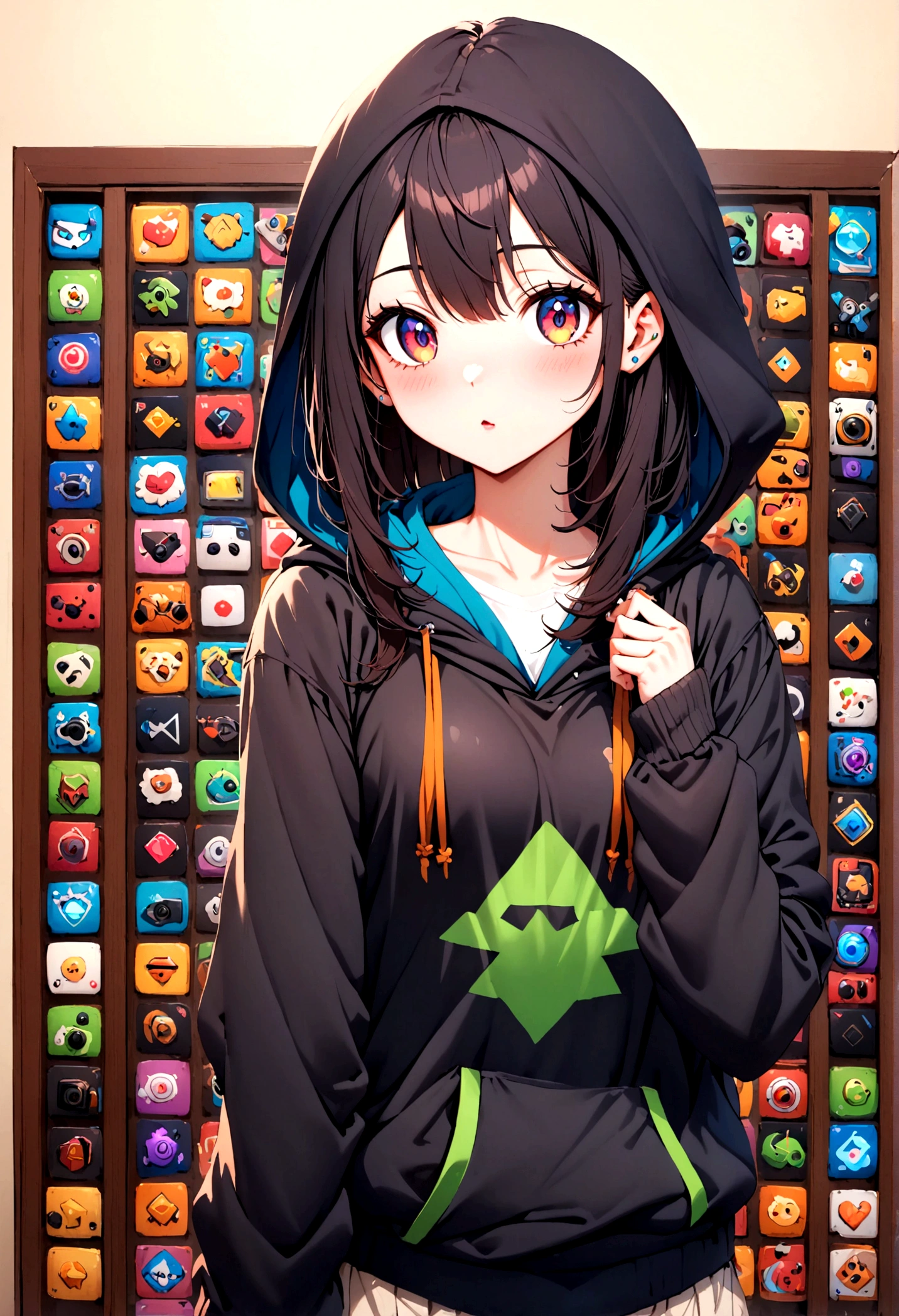 a Chinese college teenager, gaming nerd, wearing hoody