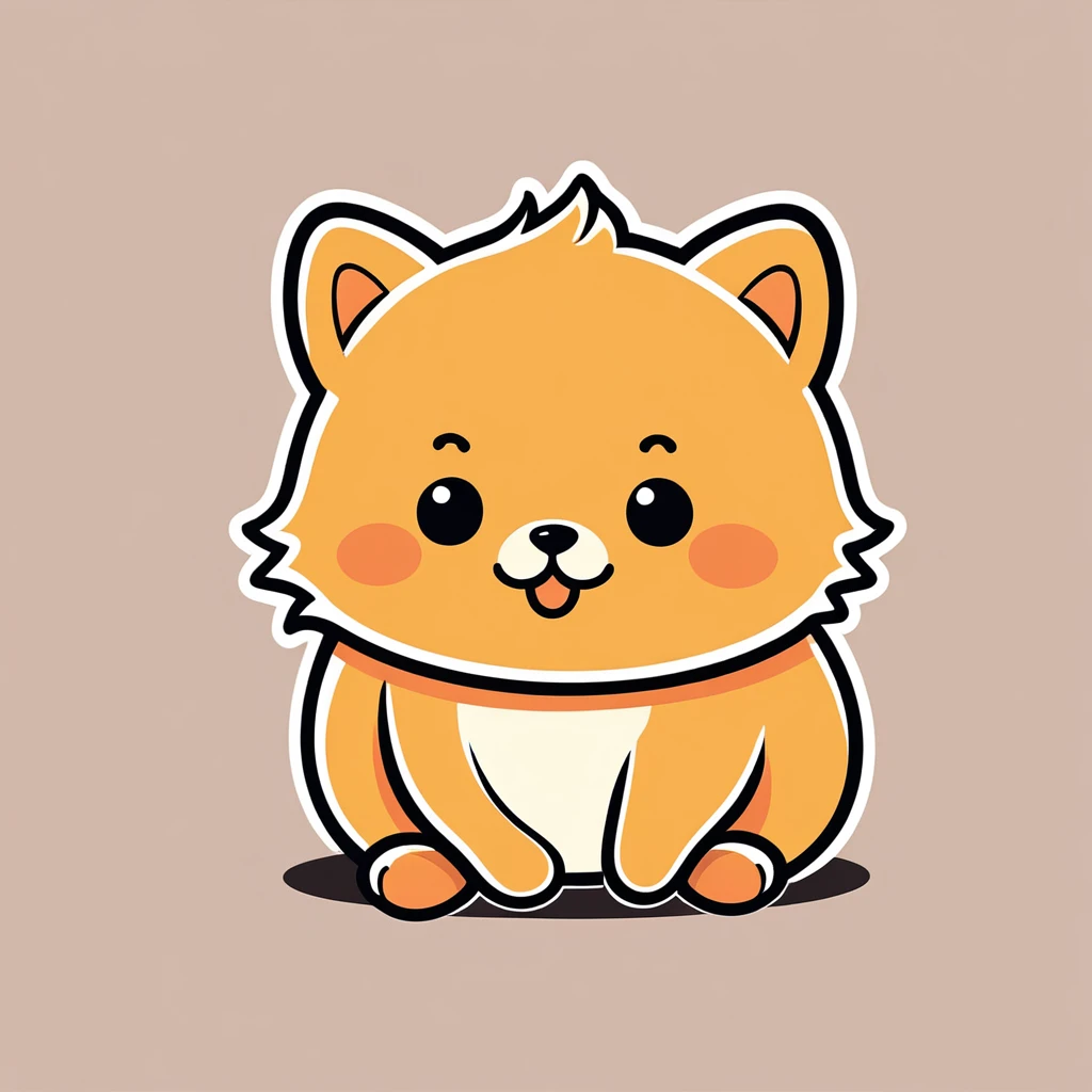 cute kusky, illustration, vector graphics, strong contours
