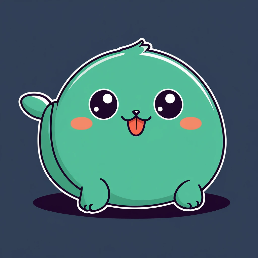 cute kusky, illustration, vector graphics, strong contours
