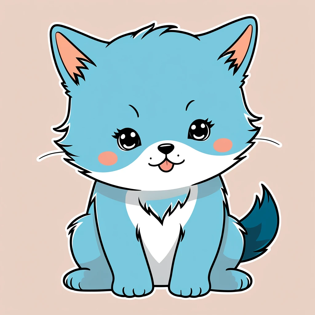 cute kusky, illustration, vector graphics, strong contours