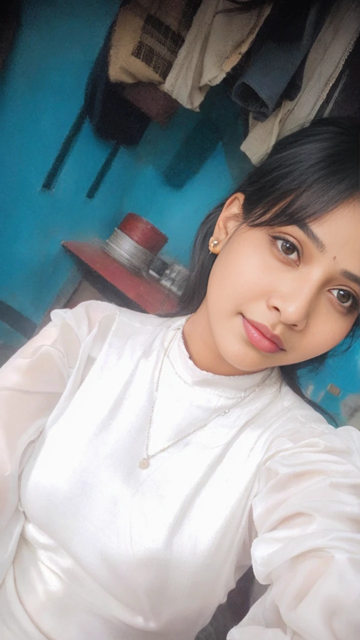 (((desi girl))), chubby face, natural skin, wearing hot deep neck top and dupatta, charming black hair, city streets background, bokeh