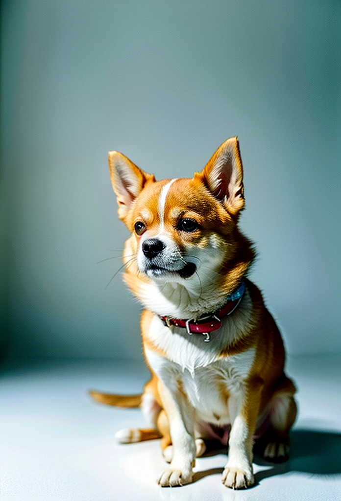 there is a small brown dog standing on a white surface, a pastel inspired by Shiba Kōkan, trending on reddit, shin hanga, shibu inu, shiba inu, shiba inu dog, anthropomorphic shiba inu, pomeranian mix, japanese dog, puppy, doge, shiba inu face, cute dog