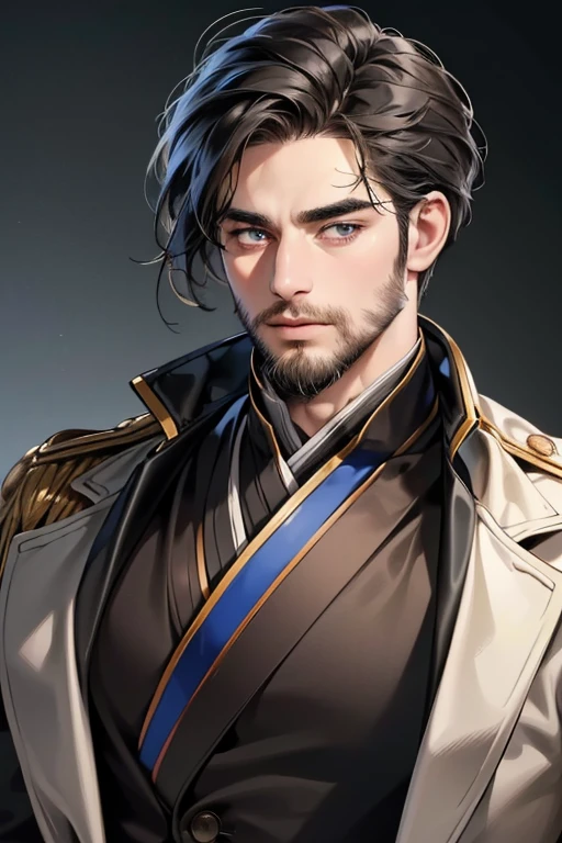 (best quality,4k,8k,highres,masterpiece:1.2),ultra-detailed,(realistic,photorealistic,photo-realistic:1.37),30 year old man,3 day beard,handsome anime,portraits,strong,masculine,dark hair,sharp jawline,mesmerizing eyes,perfectly styled hair,cool anime outfit,confident expression,vibrant colors,dynamic lighting