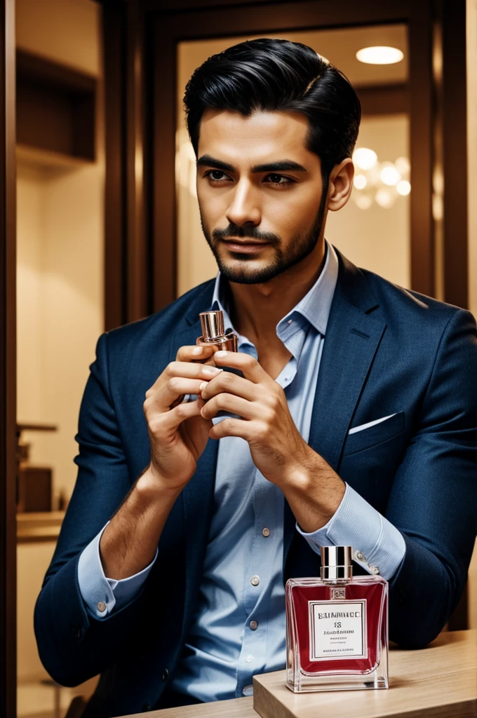 Charismatic man with perfume