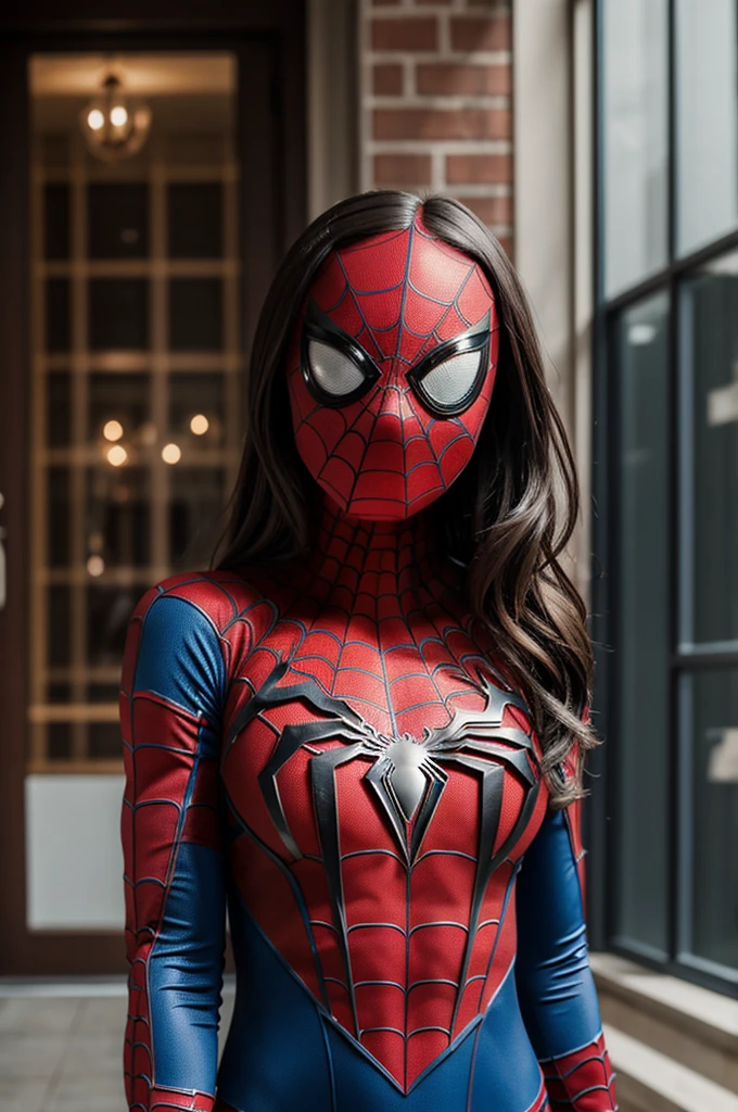 ((Best Quality)), ((Masterpiece)), (detailed), 1 girl, Spiderman costume, linda