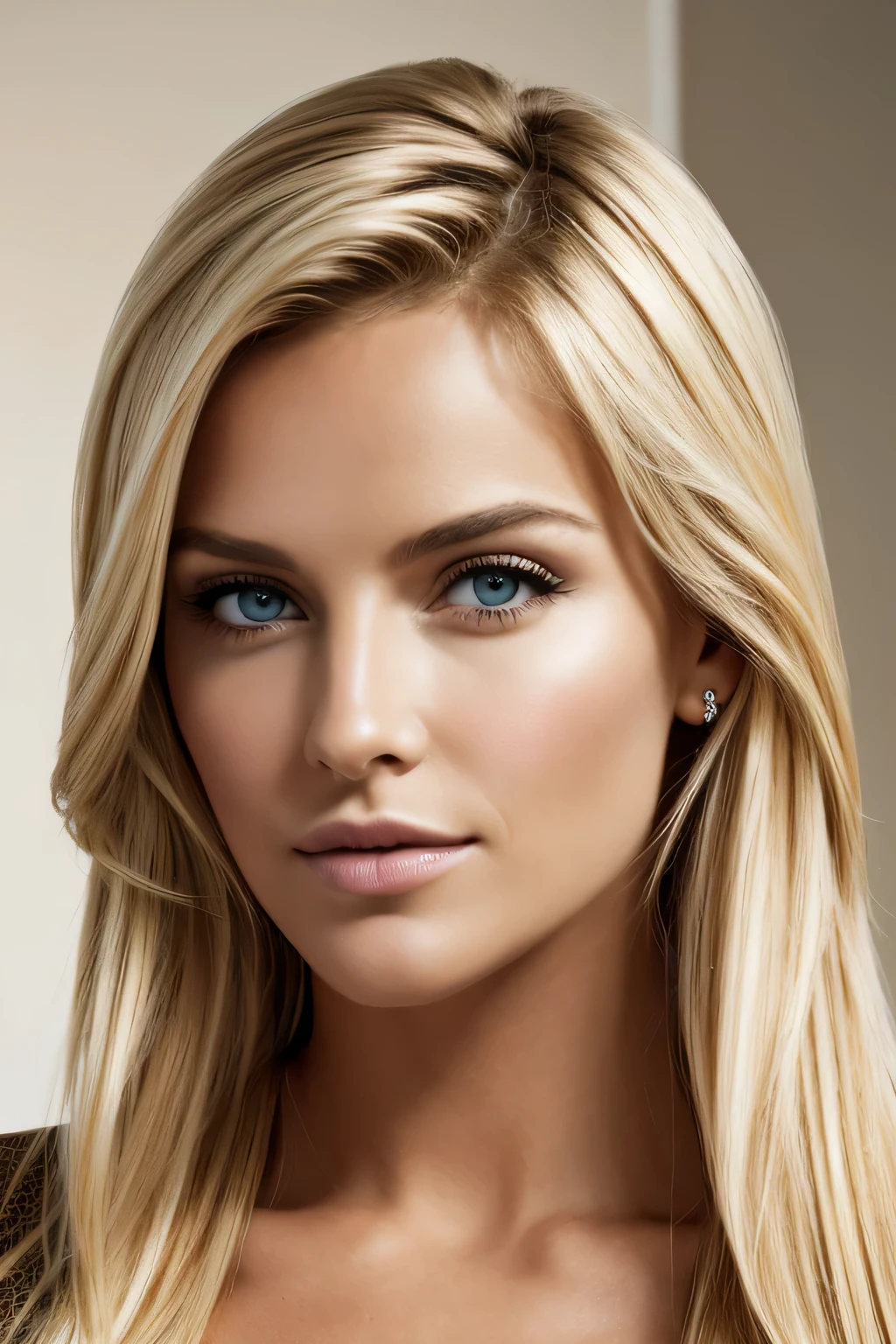 Créez un portrait super réaliste ; un magnifique modèle blonde nommé GaiaItalia. Elle a longtemps, Cheveux blonds raides, yeux verts, et peau claire et claire. Elle regarde directement la caméra avec une expression sensuelle. Le fond est blanc et ; éclairage est doux et uniforme. GaiaItalia es l'incarnation de la beauté contemporaine, aux proportions parfaites, caractéristiques symétriques, et un teint impeccable. Faites attention à chaque détail, y compris la texture de ses cheveux, Couleur des yeux, et le teint. Assurez-vous que le portrait est de haute qualité et ressemble à une vraie photographie.