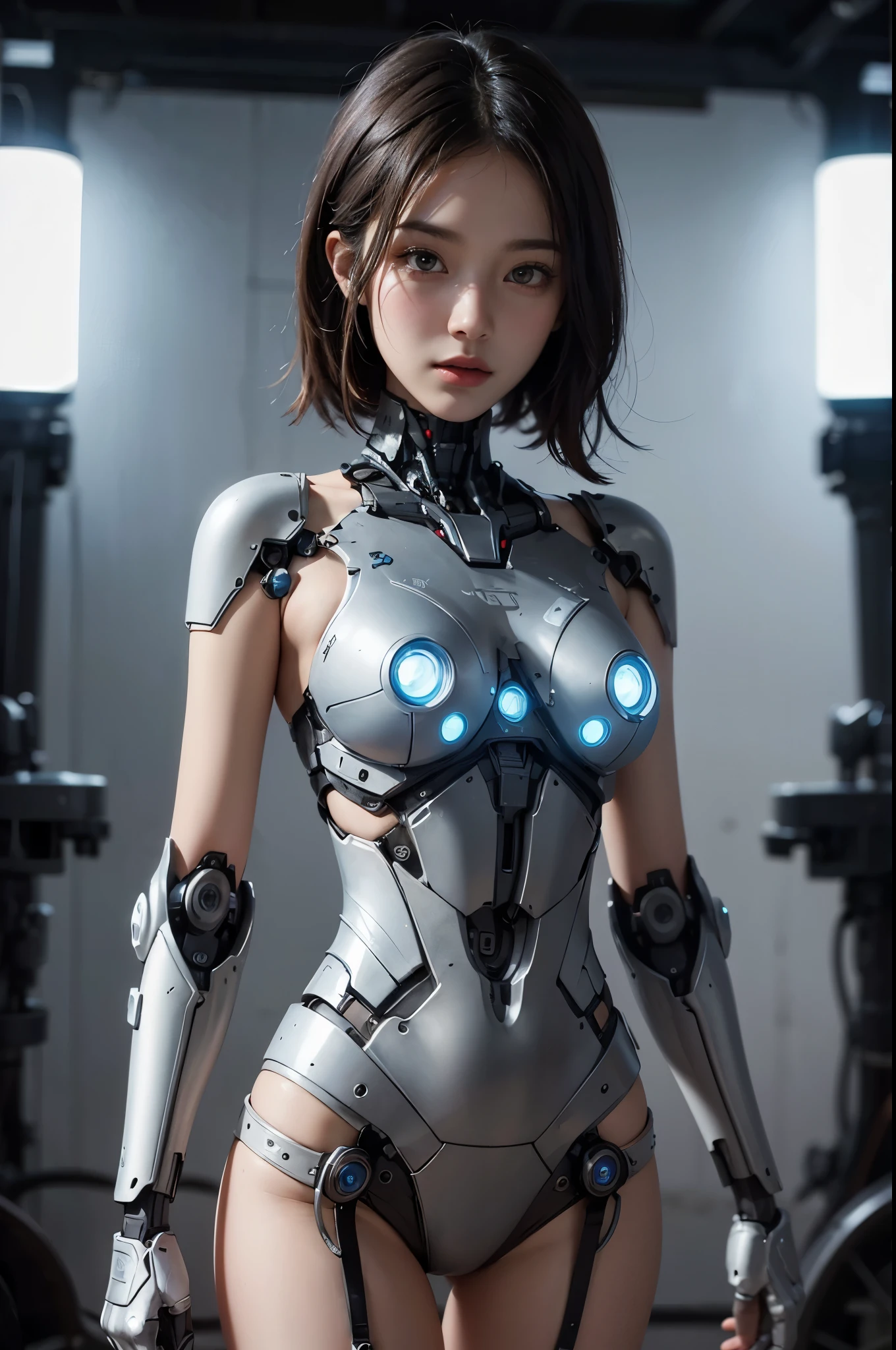 1girl, high res, highly detail, masterpiece, best quality, robot, mech, machine