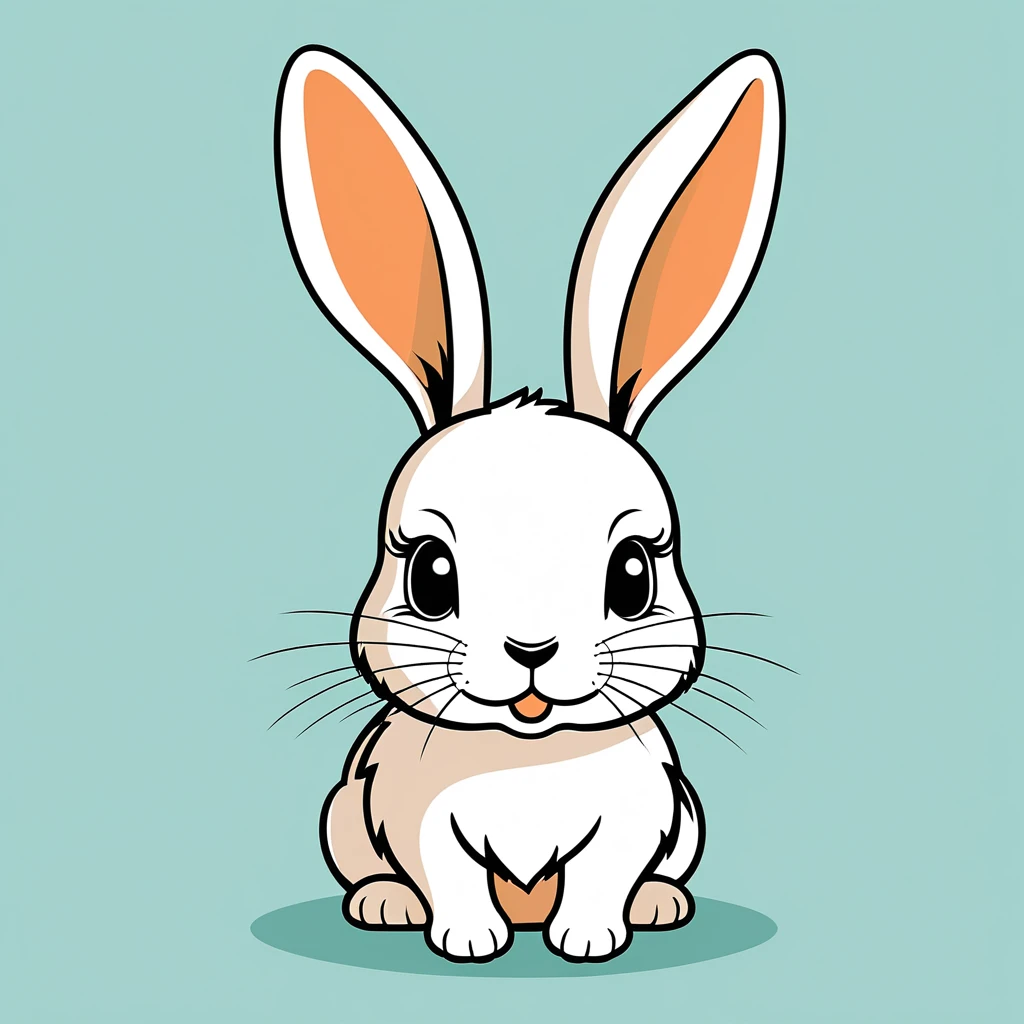 cute hare, illustration, vector graphics, strong contours