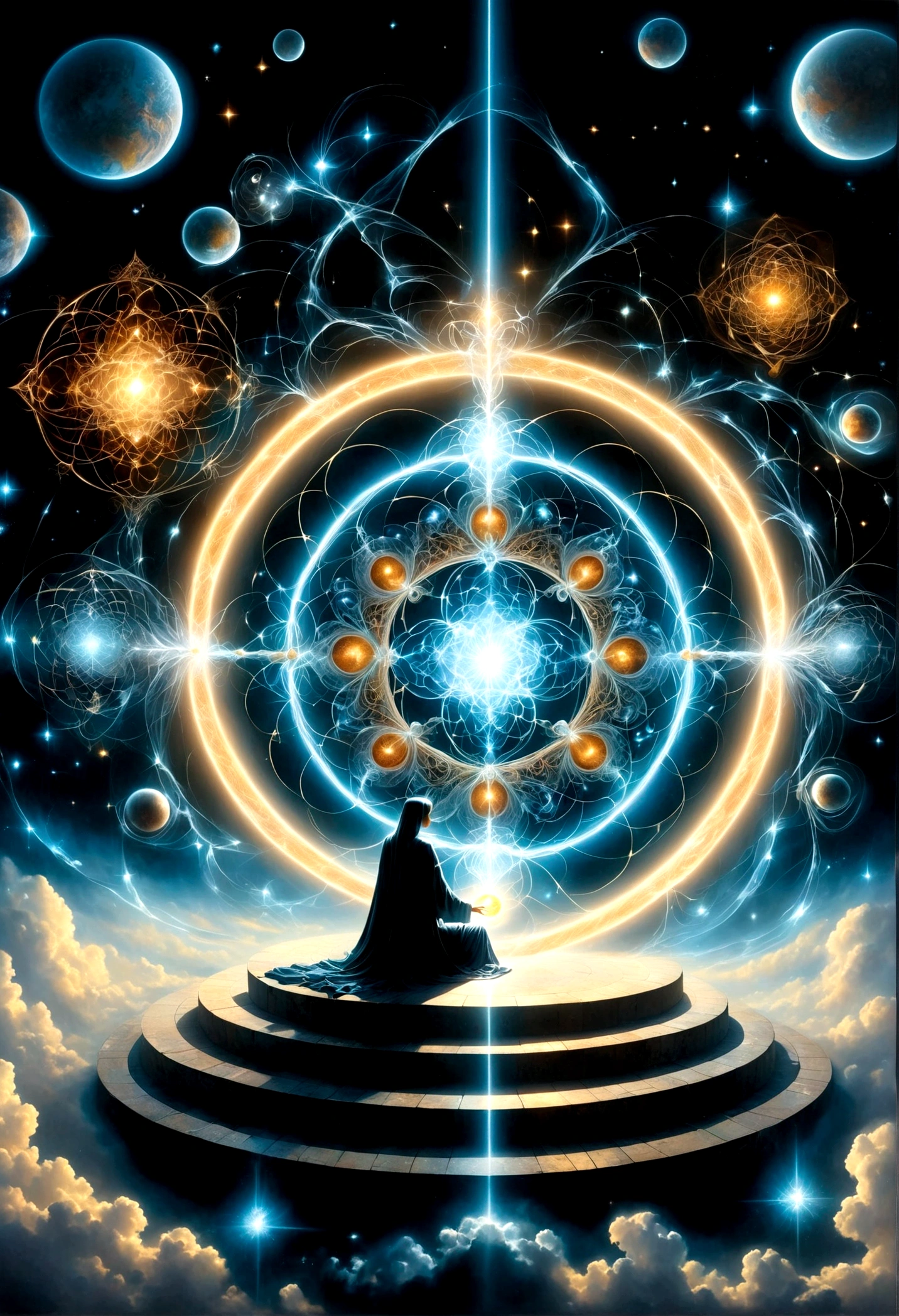 Astrologer,Magic Circle, Sacred geometry, Clear focus, Floating Ghost Mage, Heaven and earth collapsed, Mobius strip, Black Hole, Lots of meteorites floating, Combination Magic Circle, call, Transformation of matter and immateriality, Kim Sik, and other complex ritual combinations , Mike Winkelmann style的超现实数字艺术, Rolf ARmstRong style: Fractal, Alberto Vargas, 和 H'style.R. liver. liver,Magical Realism,classical realism,Surrealism,imagination,Science fiction,From another realm,impossible,Visual exaggeration,Post-cyberpunk,Nano punk,Atomic Punch,gather,Circuit,lightpainting,白羊seat,♈︎,金牛seat,♉︎,双子seat. ♊︎,cancer,♋︎,天蝎seat,♏︎,天秤seat,♎︎,seat,♍︎,狮子seat,♌︎,射手seat,♐︎. 摩羯seat,♑︎,水瓶seat,♒︎,双鱼seat,♓︎,Unreal Engine,Octane RendeRing,V-Ray,High Detail,high quality,high resolution,Surrealism,16K,Ultra wide angle,High Angle Shot,,Bioluminescence,