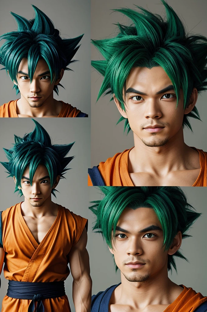 Goku with a new green hair transformation