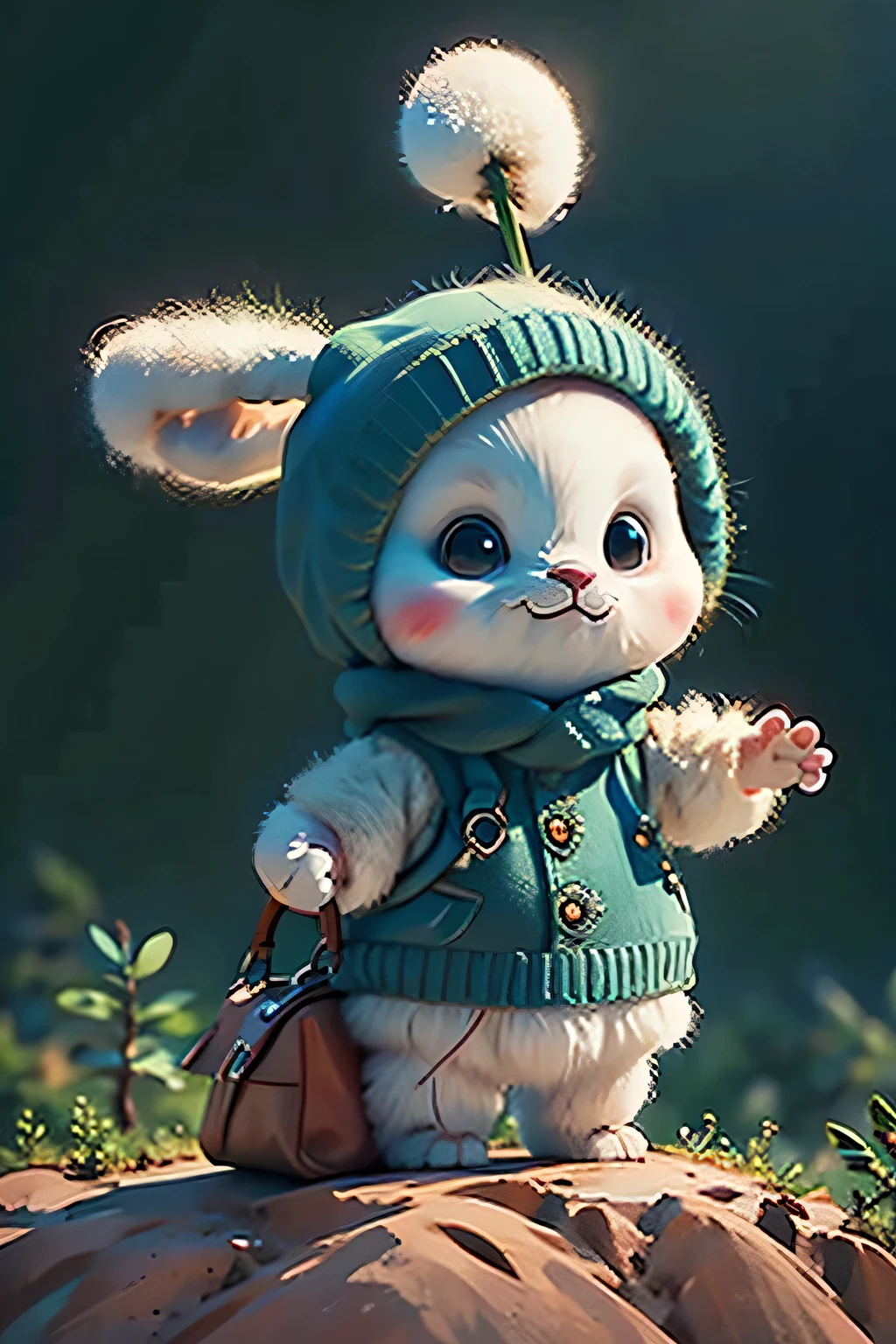 Barren land:
Bubu stands on a barren land,With a shovel in his hand。
The forest in the distance is green and lush,But the land in front of Bubu is barren.。